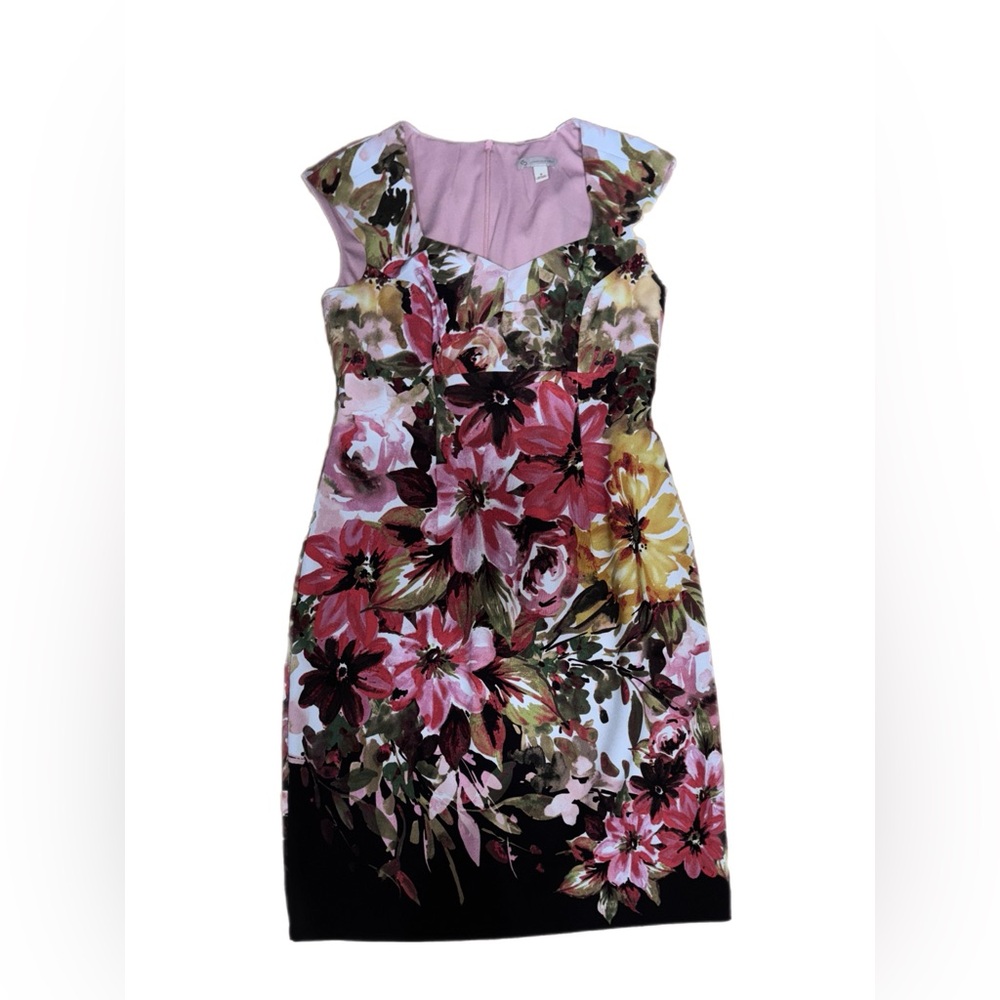 Floral Sleeveless Dress - Pink and Green